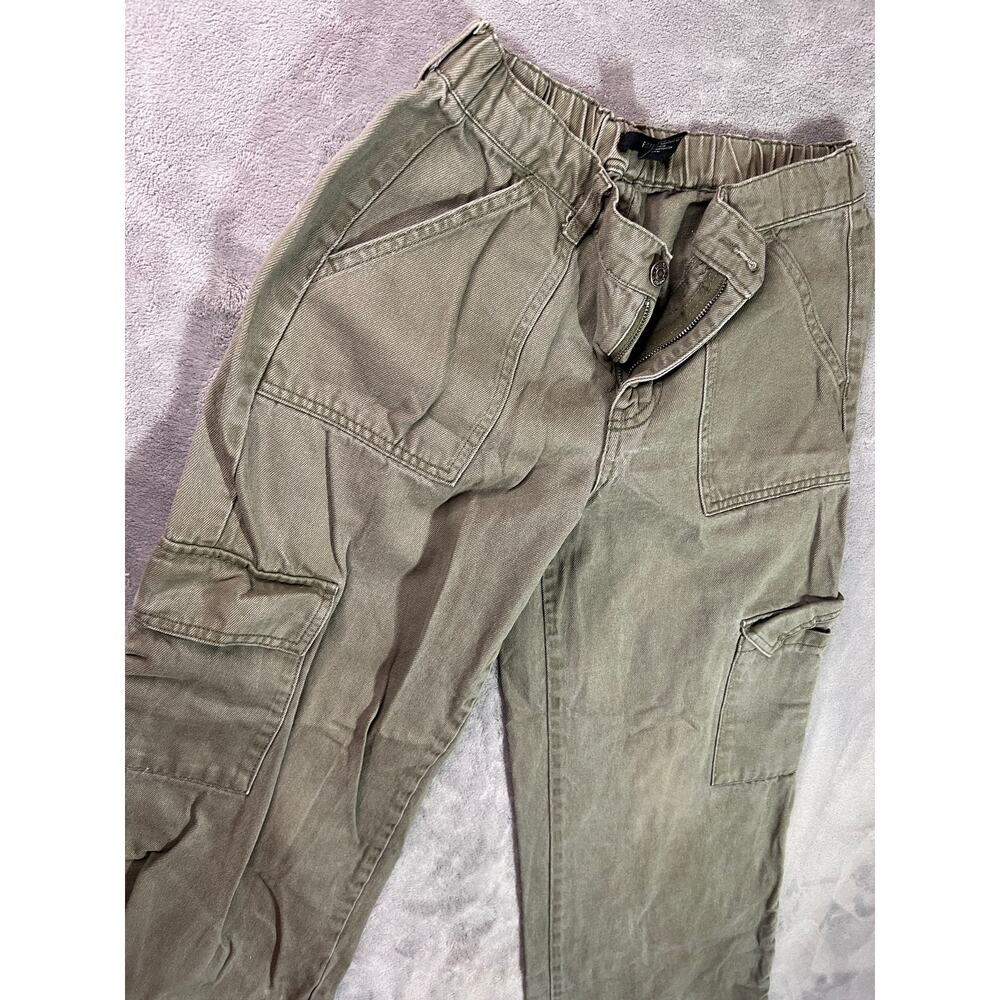 Forever 21 olive green cargo jogger pants flexible high-rise waistband womens M - Picture 4 of 9
